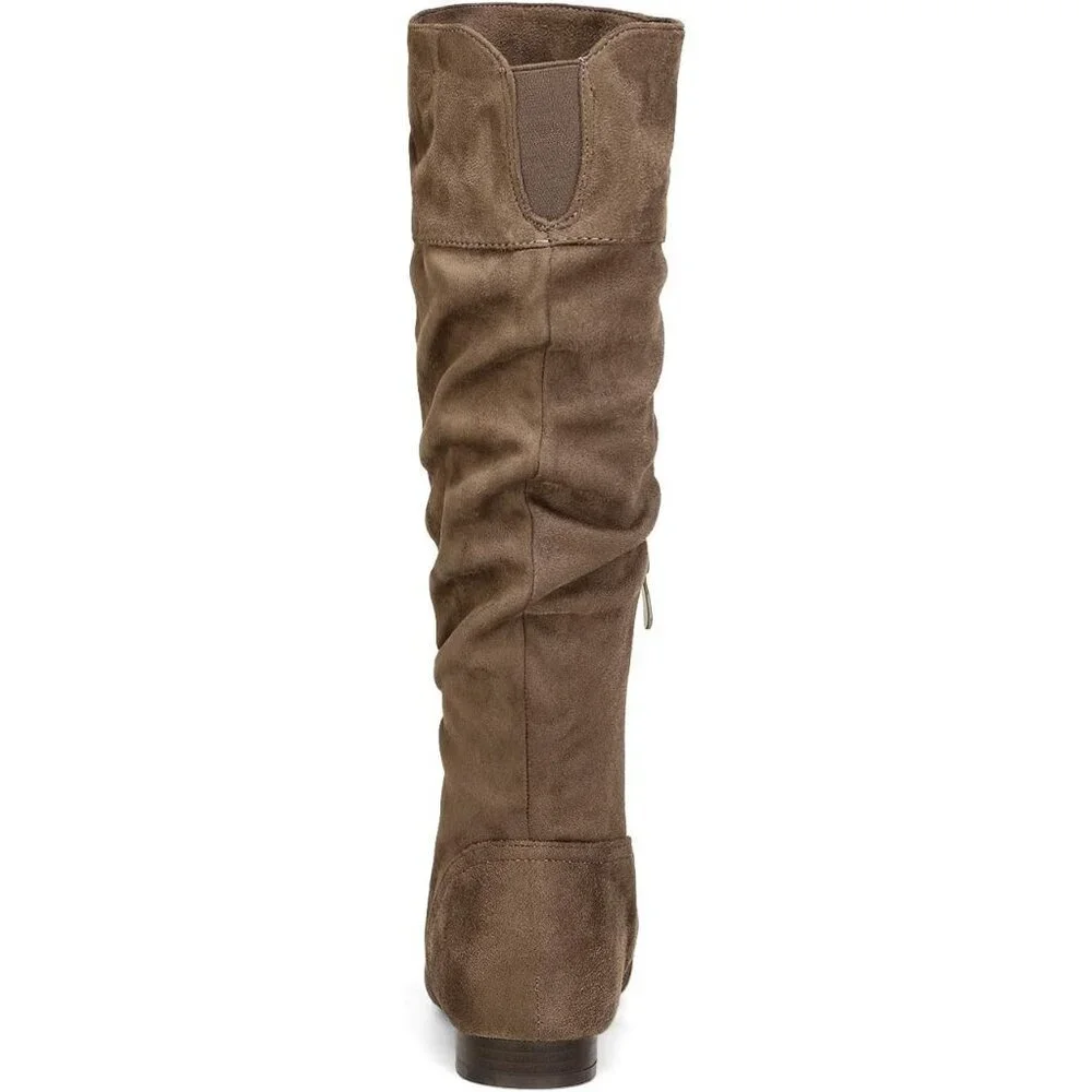 Women's Taupe Dream Pairs Pull On Knee High Boots for Fall and Winter